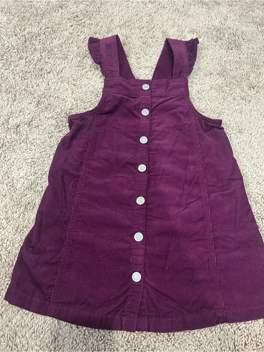 GAP Girls Plum Corduroy Button-Front Pinafore